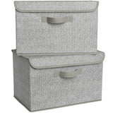 2 x RAW Customer Returns GRANNY SAYS storage boxes with lids, 2 pieces of storage boxes with lids, foldable storage boxes made of fabric, storage baskets for clothes, grey folding boxes with lids for wardrobe - RRP €39.34