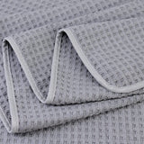 1 x RAW Customer Returns Polyte - microfiber bath towel - lint-free quick-drying - waffle structure - very large - gray - 152 x 76 cm - 2 pieces - RRP €24.01