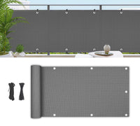 1 x RAW Customer Returns Home Essentials Garden Balcony Screen Opaque Privacy Protection Waterproof Polyster 90x300cm Balcony Lattice with UV Protection Outdoor Terrace Privacy Gray Color - RRP €14.99