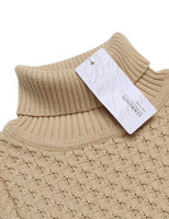 1 x RAW Customer Returns Coofandy Men s Long Sleeve Turtleneck Sweater Khaki M - RRP €35.39