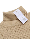 1 x RAW Customer Returns COOFANDY Turtleneck Sweater Men Winter Knitted Sweater Warm Slim Sweater Pullover Men s Long Sleeve Knitted Sweater Khaki S - RRP €28.27