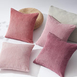 1 x RAW Customer Returns Topfinel cushion cover pink 40x40 set of 4 corduroy cushion covers cushion cover cover sofa cushion decoration, striped, for sofa bedroom living room balcony children fluffy color gradient - RRP €22.99