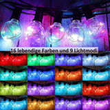 1 x RAW Customer Returns StarryEver LED fairy lights outdoor colorful, expandable 30 2 bulbs fairy lights outdoor power, 16 colors 9M G40 outdoor fairy lights with remote control timer for garden balcony terrace yard party decoration - RRP €51.99