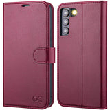 1 x RAW Customer Returns OCASE Mobile Phone Case for Samsung Galaxy S22 5G Case Premium PU Leather Card Slot Stand Function Cover RFID Protective Case Flip Case Burgundy 6.1 inch - RRP €21.17