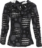 1 x RAW Customer Returns GURU SHOP Goa Patchwork Jacket, Hooded Jacket, Black, Cotton, Size L 42  - RRP €49.9