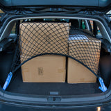 1 x RAW Customer Returns Vicera luggage net 120x100 cm with 4 tensioning straps Trunk net for large SUVs, vans, buses, vans Load securing with lashing straps for the trunk - RRP €30.2