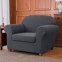 2 x Brand New subrtex 2 Pieces Armchair Cover with Armrests Stretch Sofa Cover Elastic Sofa Cover 1 Seater, Grey  - RRP €93.98