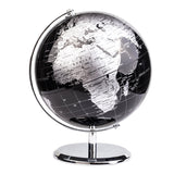 1 x RAW Customer Returns Exerz 20cm World Map - English Map - With Metal Base Globe for School Decoration Education Geographic Modern - Diameter 20cm Metallic Black - RRP €32.32