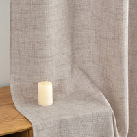 1 x RAW Customer Returns MIULEE living room curtains linen eyelet curtain linen look curtain boho curtain with eyelets semi-transparent linen curtain curtains set of 2 HxW 245x140 cm, khaki - RRP €33.26