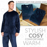 1 x RAW Customer Returns CityComfort Men s Winter Pajamas, 2 Piece Long Sleeve Fleece Pajamas, L, Navy Blue  - RRP €31.98