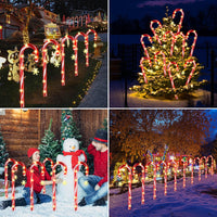 1 x RAW Customer Returns Pack of 10 solar LED candy canes outdoor, Christmas LED candy cane fairy lights, solar or USB connection charging, Christmas lighting LED garden light for outdoor decoration Christmas decoration - RRP €33.26