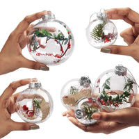 2 x RAW Customer Returns Christmas balls 12 pieces - DIY Christmas tree balls for filling, transparent plastic balls with thread in 3 sizes, 4 pieces each for Christmas, tree decorations, Christmas tree, Christmas decorations, crafts - RRP €34.28