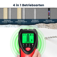 1 x RAW Customer Returns KAIWEETS Wall Detector, 5 in 1 Electronic Sensor, Metal Pipe Detector Wall Scanner with LCD Screen to Detect Wood, Metal and Electrical Lines, Cable and Pipe Detector - RRP €29.99