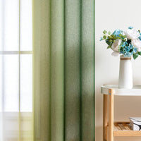 1 x RAW Customer Returns MIULEE Set of 2 Voile Curtains Two-Tone Curtain with Eyelets Transparent Curtain Eyelet Curtain Window Curtain Translucent for Bedroom, 140 x 145 cm, Oliver Green - RRP €20.16