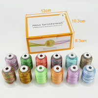 1 x RAW Customer Returns New brothread 12 Multi Colors Polyester Machine Embroidery Thread 500M 550Y for Brother Janome Singer Babylock Kenmore Bernina Husqvaran Embroidery Machine Assortment 1 - RRP €17.99