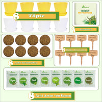 1 x RAW Customer Returns BonPrime Aromatic Herbs Growing Kit - Mini Garden and Urban Garden for Home with 8 Seeds, Ecological Pots and Markers - Aromatic Plant Set - Mini Garden for Beginners - RRP €29.28