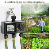 1 x RAW Customer Returns Diivoo Irrigation Computer 3 Outputs, Garden Irrigation Clock with Weekday Programmable, Automatic Irrigation Timer with Rain Delayed Manual Automatic Mode for Lawn - RRP €80.27