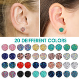 1 x RAW Customer Returns 20 Pairs Stud Earrings Set Round Druzy Stainless Steel Stud Earrings Jewelry Boho Statement Earrings Fashion Jewelry Earrings Set Girls - RRP €10.99