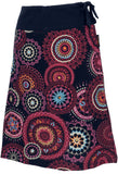 1 x RAW Customer Returns GURU SHOP Embroidered Knee-Length Skirt, Chic, Retro Mandala - Pink, Cotton, Size S M 38  - RRP €38.9