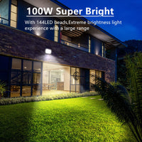 1 x RAW Customer Returns Tayire LED spotlight outdoor 100W, 10000LM super bright LED floodlight, 6000K cold white spotlight IP65 waterproof floodlight outdoor spotlight for garden, terraces, garage, workshop, sports field - RRP €24.19