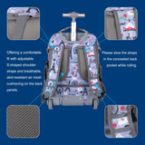 1 x RAW Customer Returns seastig Rolling Backpack 18in Rolling Backpack with Lunch Bag and Pencil Case Set Rolling Backpack Laptop Backpack Adults Children - RRP €90.74