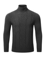 4 x Brand New MoFiz Sweater for Men Winter Turtleneck Sweater Knitted Sweater Turtleneck Long Sleeve Sweater Casual Sweater Tops Dark Grey XXXL - RRP €139.44