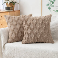 1 x Brand New MIULEE Set of 2 Wool Cushion Covers Decorative Cushion Velvet Sofa Cushion Soft Couch Cushion Cover Decorative Cushion Cover with Hidden Zip for Living Room Bedroom 50 x 50 cm Taupe - RRP €19.9