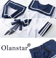 1 x RAW Customer Returns Olanstar Schoolgirl Lingerie Roleplay Outfit Women s Sailor Suit Cosplay Mini Pleated Skirt Student Costumes with Stockings - RRP €22.18