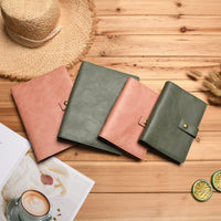 1 x RAW Customer Returns Wonderpool Leather Refillable Notebook Ring Binder A5 Diary - Dotted Paper Genuine Leather Inner Pockets for Travel Work and Organizer Green, A5  - RRP €21.49