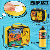 1 x RAW Customer Returns Pokemon kids insulated lunch bag, school lunch box and water bottle set - 3pcs yellow  - RRP €24.58