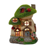 1 x RAW Customer Returns TERESA S COLLECTIONS Resin Fairy House Mushroom Garden Decoration with Solar Lamp Gifts for Girls Mom Lawn Balcony 19.5cm - RRP €26.21