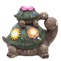 1 x RAW Customer Returns TERESA S COLLECTIONS Garden Decoration for Outdoors Turtles Mother and Baby Garden Figures Waterproof Solar Garden Lighting Garden Decoration Made of Synthetic Resin 17cm Balcony Yard Mother Daughter Gift - RRP €23.4