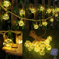 1 x RAW Customer Returns iShabao Solar Fairy Lights Outdoor 8M 160 LED, 16 Bulbs Solar Fairy Lights Garden 8 Modes Balcony Fairy Lights Solar Outdoor Waterproof IP65 for Tree, Patio, Yard, House, Wedding Decoration Warm White  - RRP €22.16