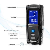 1 x RAW Customer Returns ERICKHILL EMF Meter, Digital Electromagnetic Field Radiation Detector Handheld LCD EMF Detector Rechargeable for Home EMF Inspection, Office, Outdoor - RRP €62.23