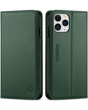 1 x RAW Customer Returns SHIELDON Case for iPhone 11 Pro Max, Shockproof Phone Case Premium Cowhide Leather Auto Sleep Wake , RFID Blocking TPU Magnetic Flip Case Leather Case Card Slot for iPhone 11 Pro Max 6.5 - Midnight Green - RRP €30.99