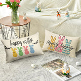 17 x Brand New WJOWWL Pack of 2 Easter cushion covers, Easter cushion covers, Easter decorative cushion cover, 50 x 30 cm, spring happy Easter decorative cushion cover, couch, living room decoration - RRP €171.19