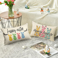 12 x Brand New WJOWWL Pack of 2 Easter cushion covers, Easter cushion covers, Easter decorative cushion cover, 50 x 30 cm, spring happy Easter decorative cushion cover, couch, living room decoration - RRP €120.84