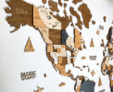 1 x RAW Customer Returns Wooden World Map 3D Art Large Wall Decor - Size M, L, XL Any Occasion Gift Idea - Wall Art For Home, Kitchen or Office M 120x62 cm , COFFEE  - RRP €117.0