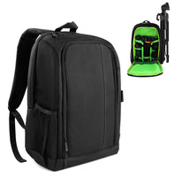 1 x RAW Customer Returns MyGadget Camera Backpack SLR Camera Photo Backpack for Lenses, Tripod, Accessories - Water-Repellent for DSLR SLR - Black Green - RRP €42.9