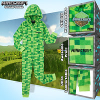 1 x RAW Customer Returns Minecraft onesie, children s jumpsuit, boys pajamas, children s full body suit, warm fleece overalls - RRP €27.12