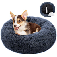 1 x Brand New Purefun Dog Bed Small Dogs 60 cm, Dog Cushion Cat Bed Comfortable Round, Dog Beds Fluffy, Non-Slip Washable Dog Basket for Dogs and Cats Improved Sleep Dark Gray  - RRP €28.39