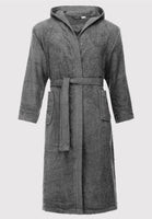 1 x RAW Customer Returns Ladeheid men s terry bathrobe made of 100 cotton LA40-192 dark grey-12, L  - RRP €40.33