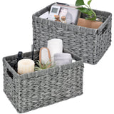 1 x RAW Customer Returns GRANNY SAYS storage basket, 2-pack baskets, large woven basket, wicker basket for bathroom, grey basket for shelf, waterproof woven basket, shelf baskets with handles, beautiful baskets - RRP €35.28