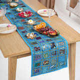 1 x RAW Customer Returns Indian Patchwork Cotton Blue Table Runner 41x183 cm Decorative Rajasthani Hand Embroidered Colorful Luxury Coffee Dining Style Placemat Table Decoration - RRP €21.99