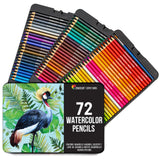 1 x RAW Customer Returns Zenacolor 72 Watercolor Pencils Brush and Metal Case Colored Pencil Kit - 72 Unique Colors - Coloring for Adults, Children, Beginner and Expert Artists - RRP €18.54