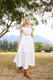 1 x RAW Customer Returns SCARLET DARKNESS Renaissance Dress Women s Straps Front Smocked Back Cut-Out Design Spaghetti Lace Dress White XL - RRP €49.22