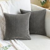 1 x RAW Customer Returns MIULEE cushion covers corduroy cushion cover decorative cushion cover throw pillow sofa cushion corduroy set of 2 cushion covers decorative cushion covers cushion for sofa couch home living room 30 x 30 cm grey - RRP €15.12