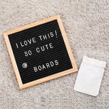 1 x RAW Customer Returns Rose Kuli Felt Letter Board, Felt Wooden Back with 352 Letters and Numbers, Equipped with Scissors, Linen Bag, Wooden Support Frame, Unique Expression 25x25 cm - RRP €28.99