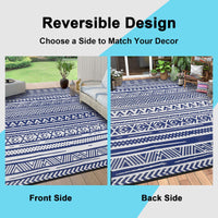 1 x RAW Customer Returns SHACOS Outdoor Carpet Weatherproof 150x240cm Camping Outdoor Plastic Outdoor Carpet Balcony Waterproof Modern Garden Carpet Terrace Carpet Outdoor for Garden - Blue - RRP €41.3