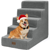 1 x RAW Customer Returns YITAHOME Dog Stairs for Bed and Sofa, 4-Step Pet Stairs, Dog Stairs with Washable Cover, Gray - RRP €43.36